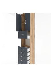 Arges Dolap 3 Raflı 6 Çekmeceli 2 Kapaklı 60x30x243 - S32M047V8A