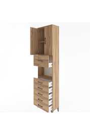 Arges Dolap 3 Raflı 6 Çekmeceli 2 Kapaklı 60x30x243 - S32M047V9A