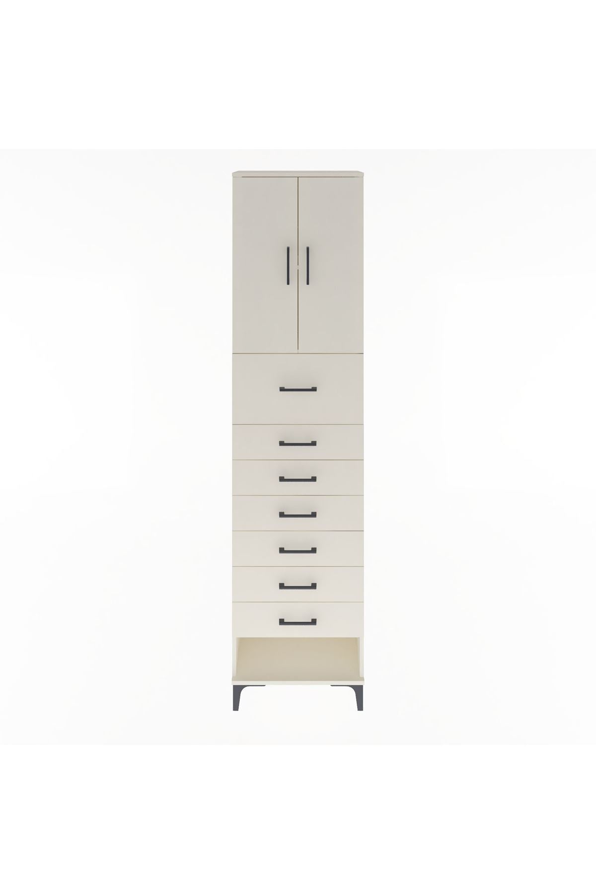 Arges Dolap 2 Raflı 7 Çekmeceli 2 Kapaklı 60x30x243 - S32M048V1A