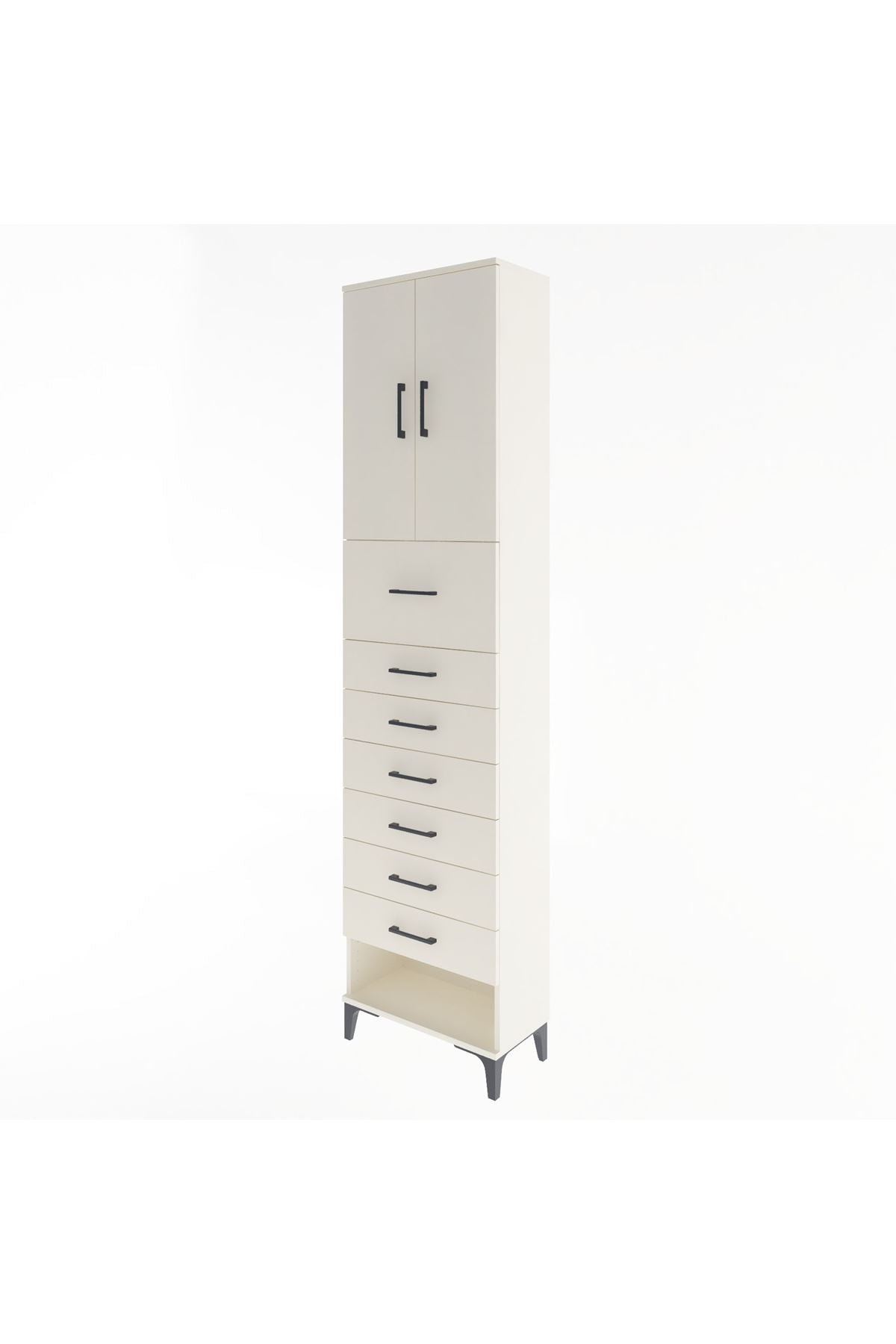 Arges Dolap 2 Raflı 7 Çekmeceli 2 Kapaklı 60x30x243 - S32M048V1A