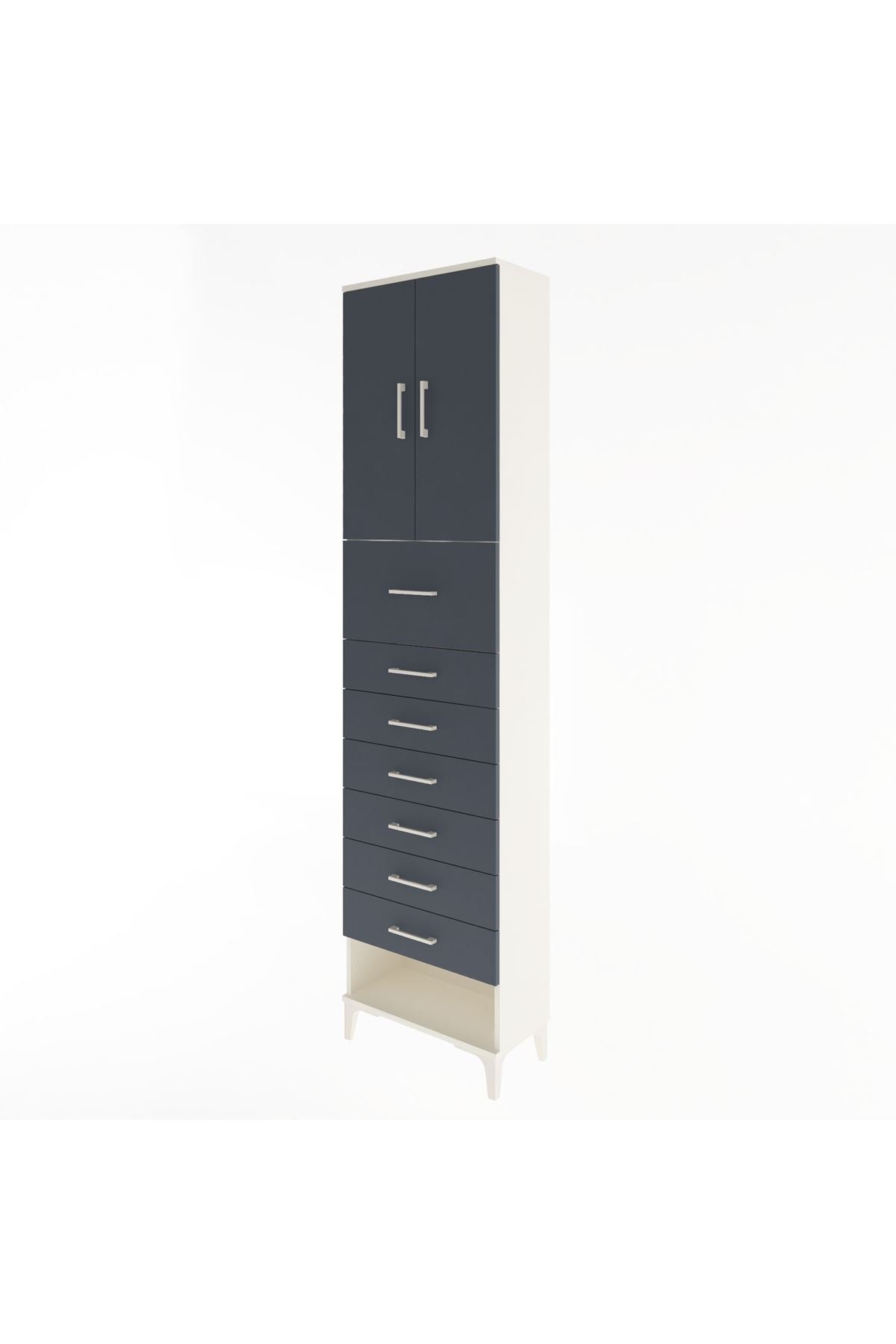 Arges Dolap 2 Raflı 7 Çekmeceli 2 Kapaklı 60x30x243 - S32M048V2A
