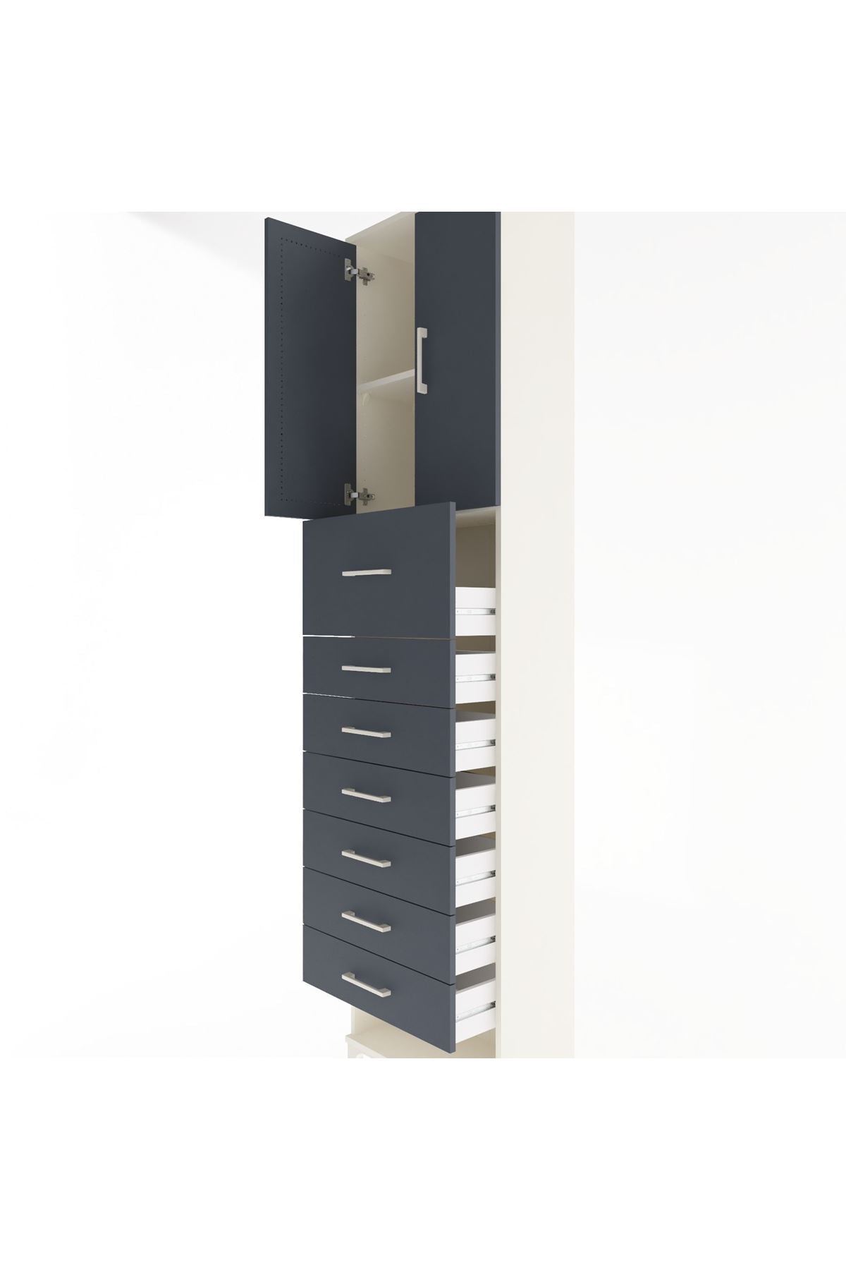Arges Dolap 2 Raflı 7 Çekmeceli 2 Kapaklı 60x30x243 - S32M048V2A
