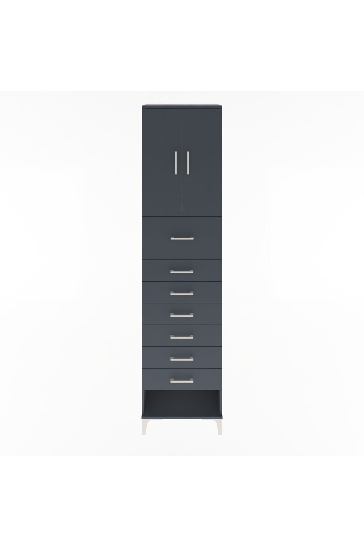 Arges Dolap 2 Raflı 7 Çekmeceli 2 Kapaklı 60x30x243 - S32M048V5A