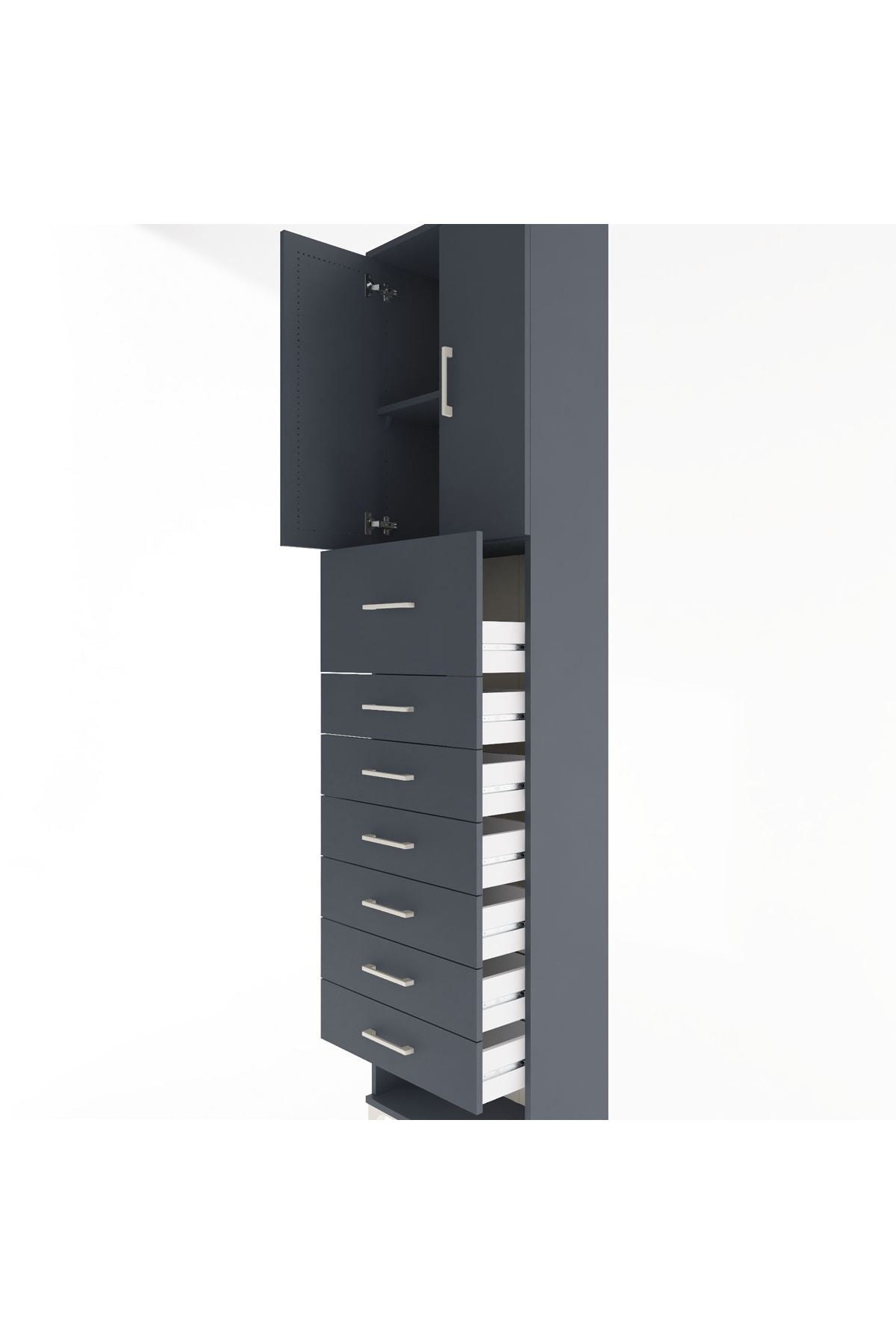 Arges Dolap 2 Raflı 7 Çekmeceli 2 Kapaklı 60x30x243 - S32M048V5A