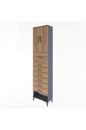 Arges Dolap 2 Raflı 7 Çekmeceli 2 Kapaklı 60x30x243 - S32M048V6A