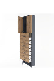Arges Dolap 2 Raflı 7 Çekmeceli 2 Kapaklı 60x30x243 - S32M048V6A