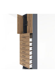 Arges Dolap 2 Raflı 7 Çekmeceli 2 Kapaklı 60x30x243 - S32M048V6A