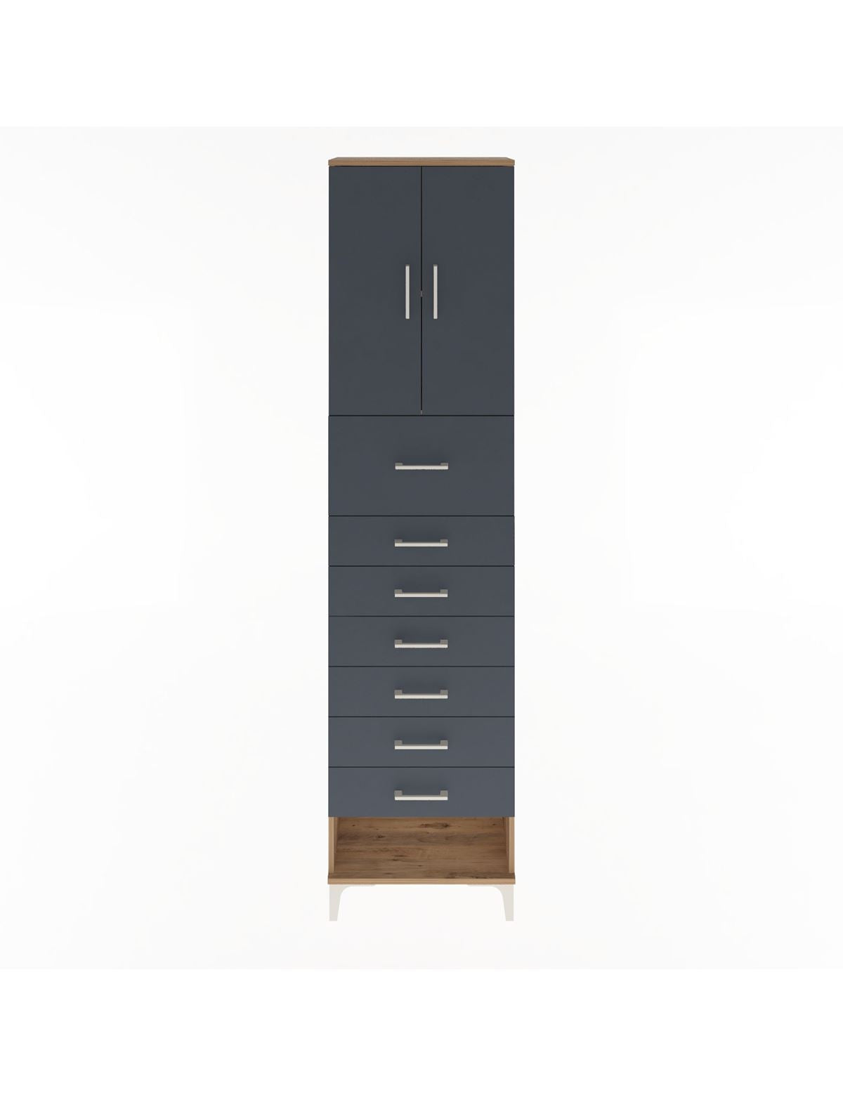 Arges Dolap 2 Raflı 7 Çekmeceli 2 Kapaklı 60x30x243 - S32M048V8A
