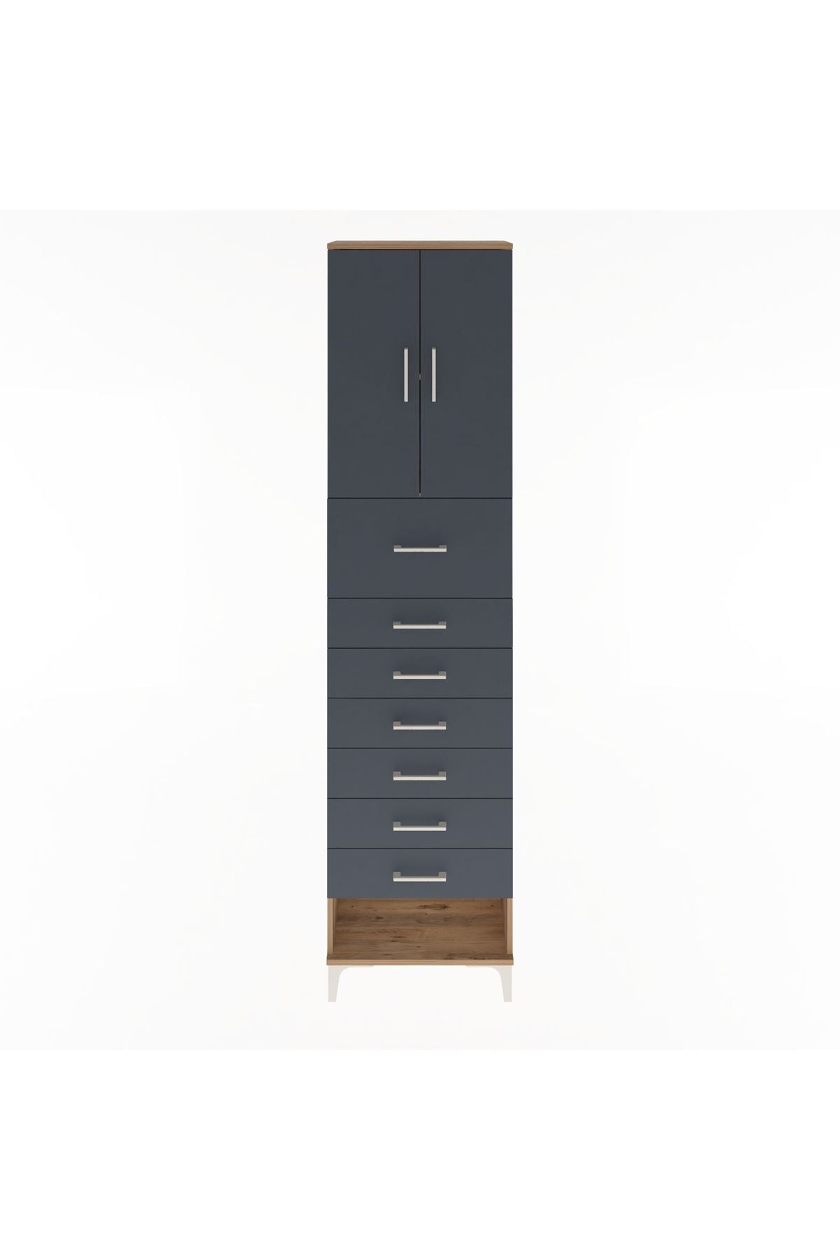 Arges Dolap 2 Raflı 7 Çekmeceli 2 Kapaklı 60x30x243 - S32M048V8A