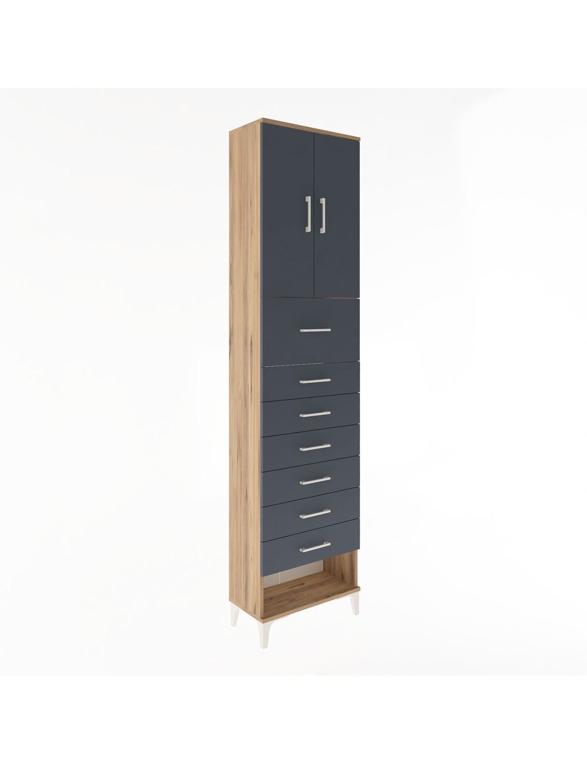 Arges Dolap 2 Raflı 7 Çekmeceli 2 Kapaklı 60x30x243 - S32M048V8A