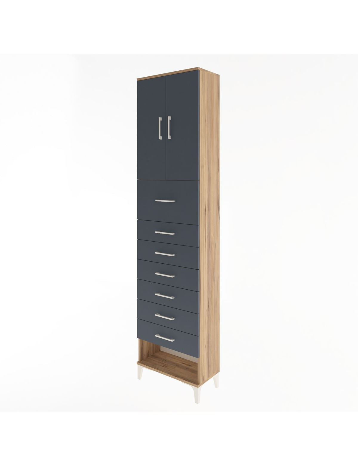 Arges Dolap 2 Raflı 7 Çekmeceli 2 Kapaklı 60x30x243 - S32M048V8A
