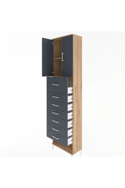 Arges Dolap 2 Raflı 7 Çekmeceli 2 Kapaklı 60x30x243 - S32M048V8A