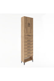 Arges Dolap 2 Raflı 7 Çekmeceli 2 Kapaklı 60x30x243 - S32M048V9A