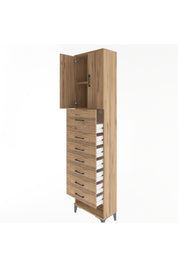 Arges Dolap 2 Raflı 7 Çekmeceli 2 Kapaklı 60x30x243 - S32M048V9A