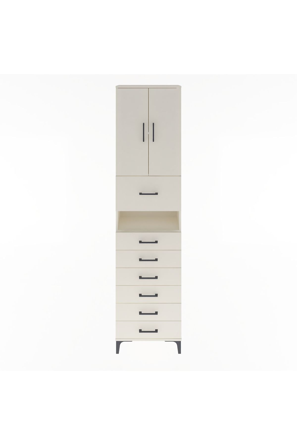 Arges Dolap 3 Raflı 6 Çekmeceli 2 Kapaklı 60x30x243 - S32M050V1A
