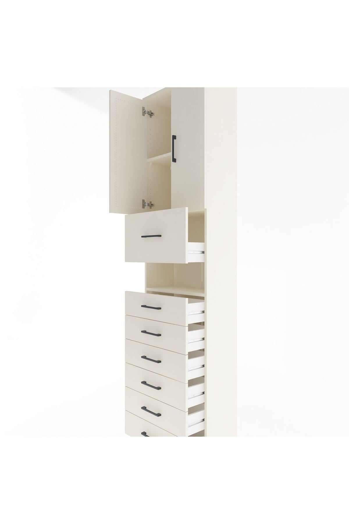 Arges Dolap 3 Raflı 6 Çekmeceli 2 Kapaklı 60x30x243 - S32M050V1A