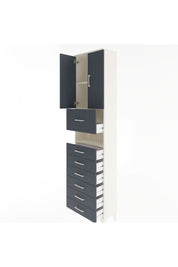 Arges Dolap 3 Raflı 6 Çekmeceli 2 Kapaklı 60x30x243 - S32M050V2A
