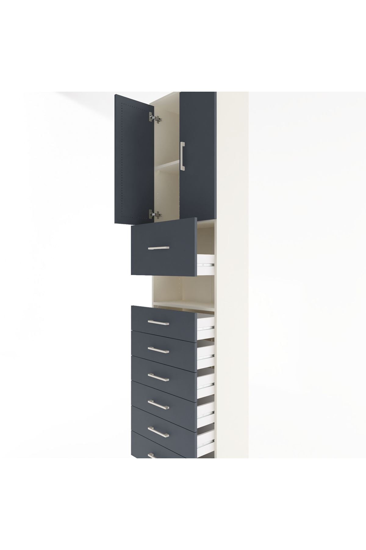 Arges Dolap 3 Raflı 6 Çekmeceli 2 Kapaklı 60x30x243 - S32M050V2A