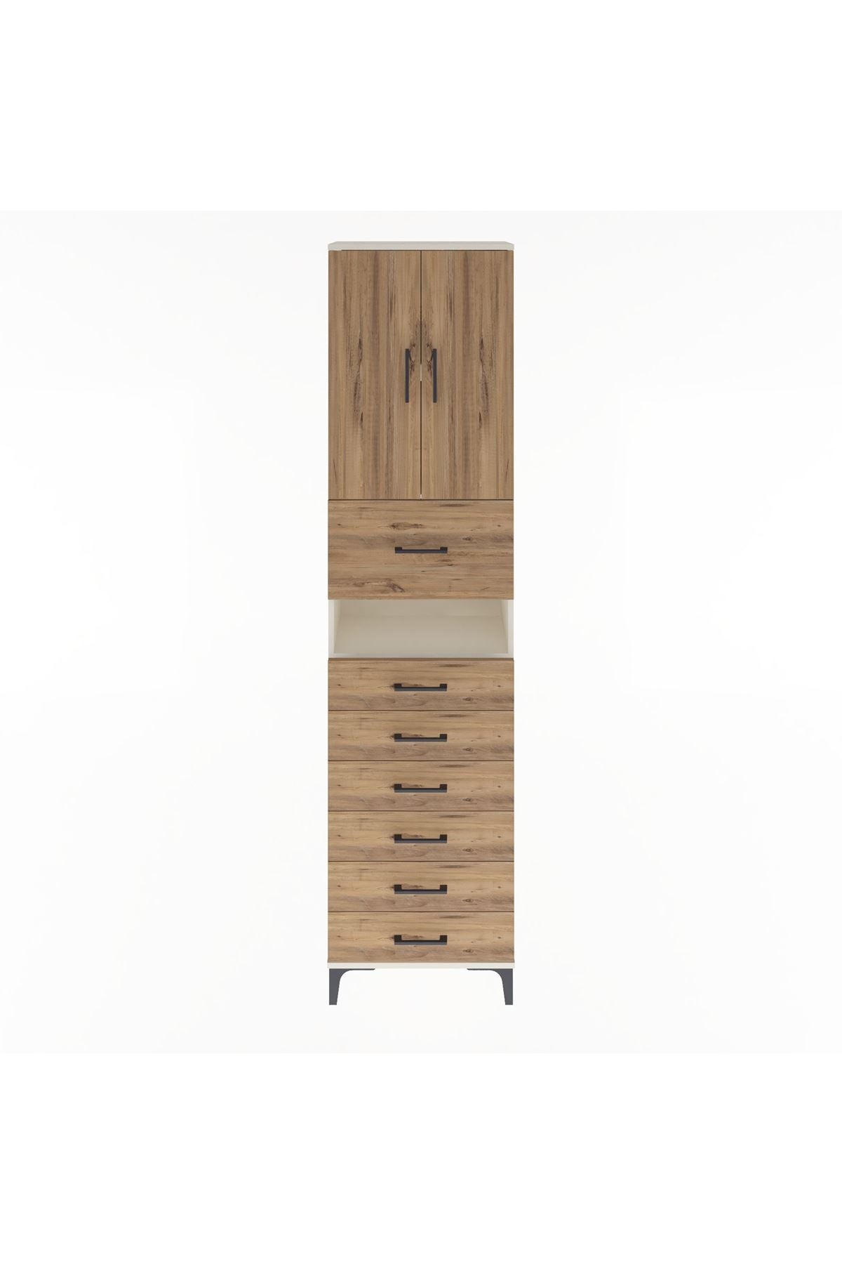 Arges Dolap 3 Raflı 6 Çekmeceli 2 Kapaklı 60x30x243 - S32M050V3A