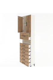 Arges Dolap 3 Raflı 6 Çekmeceli 2 Kapaklı 60x30x243 - S32M050V3A