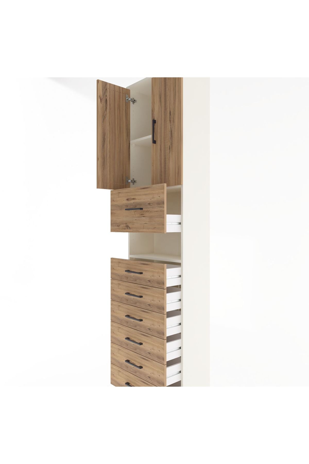 Arges Dolap 3 Raflı 6 Çekmeceli 2 Kapaklı 60x30x243 - S32M050V3A