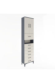 Arges Dolap 3 Raflı 6 Çekmeceli 2 Kapaklı 60x30x243 - S32M050V4A