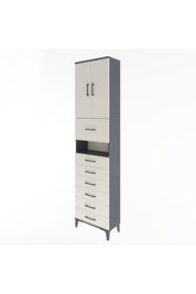 Arges Dolap 3 Raflı 6 Çekmeceli 2 Kapaklı 60x30x243 - S32M050V4A