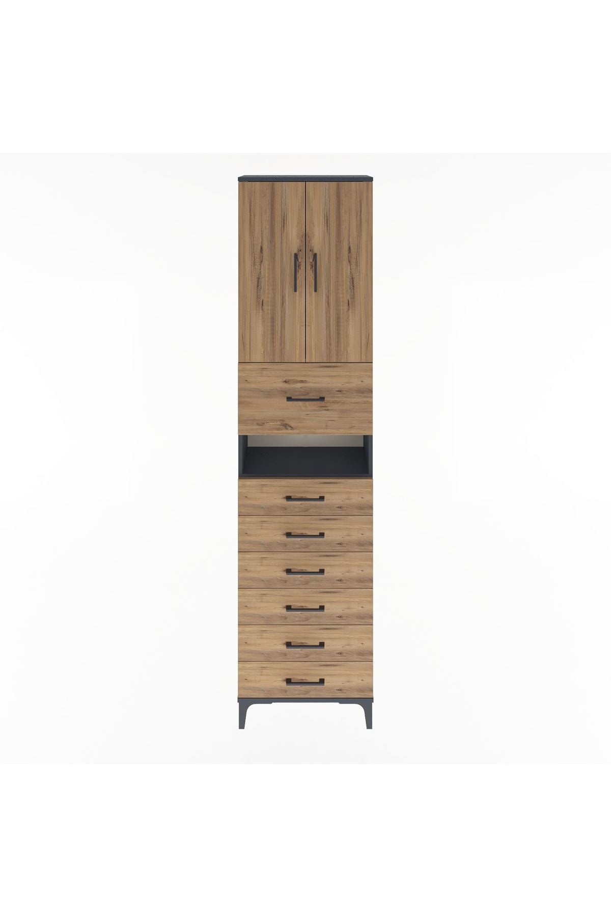 Arges Dolap 3 Raflı 6 Çekmeceli 2 Kapaklı 60x30x243 - S32M050V6A
