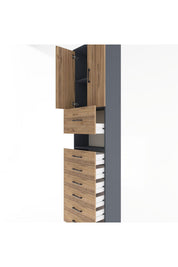 Arges Dolap 3 Raflı 6 Çekmeceli 2 Kapaklı 60x30x243 - S32M050V6A