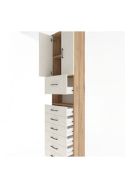Arges Dolap 3 Raflı 6 Çekmeceli 2 Kapaklı 60x30x243 - S32M050V7A
