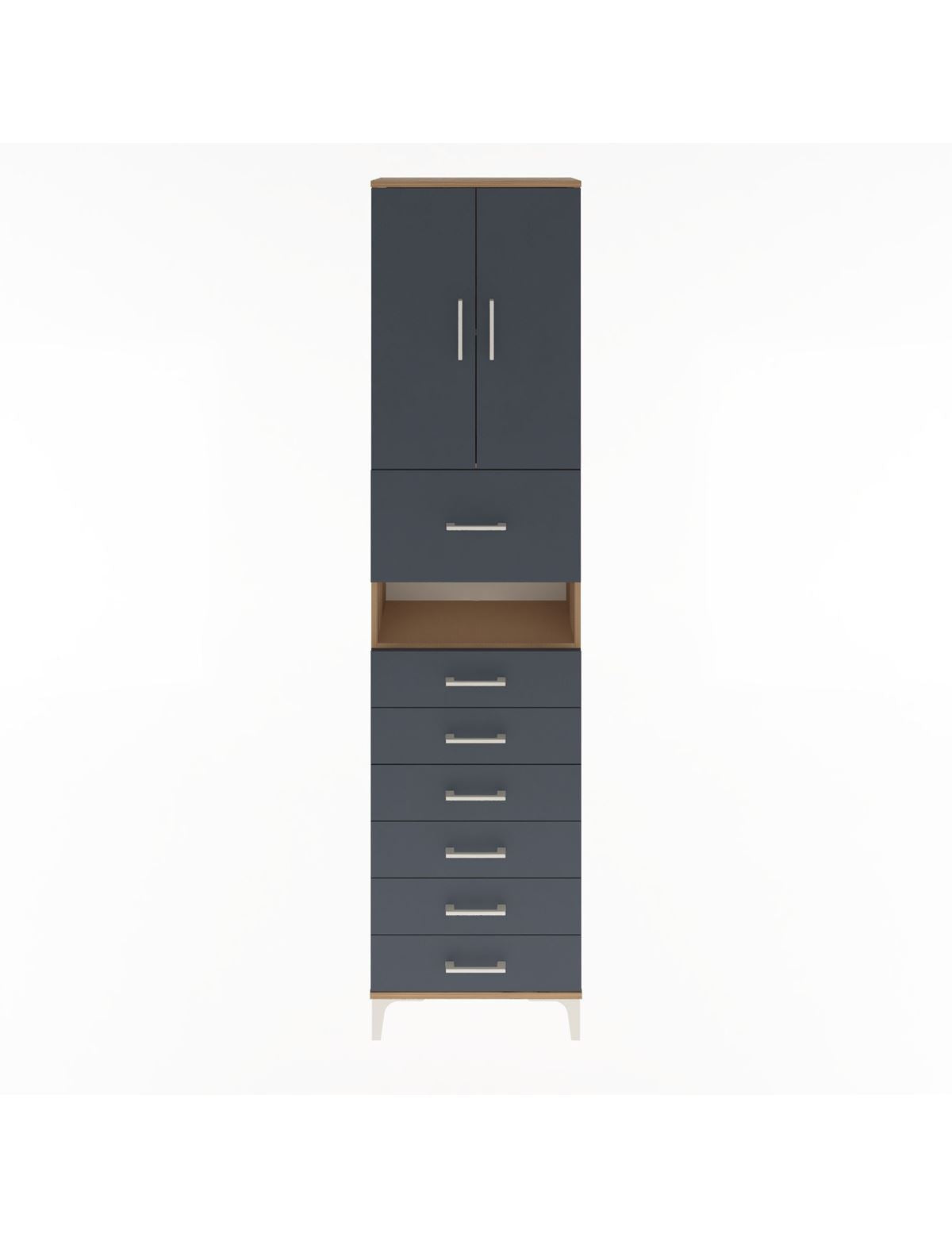 Arges Dolap 3 Raflı 6 Çekmeceli 2 Kapaklı 60x30x243 - S32M050V8A