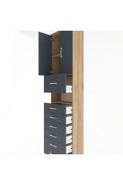 Arges Dolap 3 Raflı 6 Çekmeceli 2 Kapaklı 60x30x243 - S32M050V8A