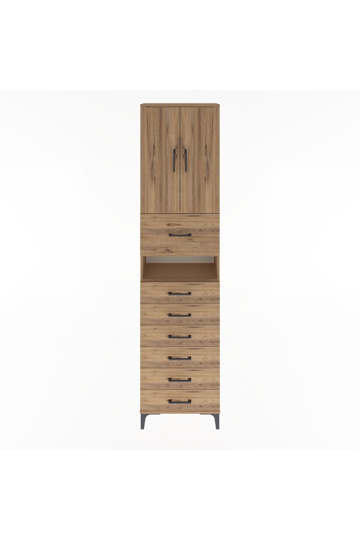 Arges Dolap 3 Raflı 6 Çekmeceli 2 Kapaklı 60x30x243 - S32M050V9A