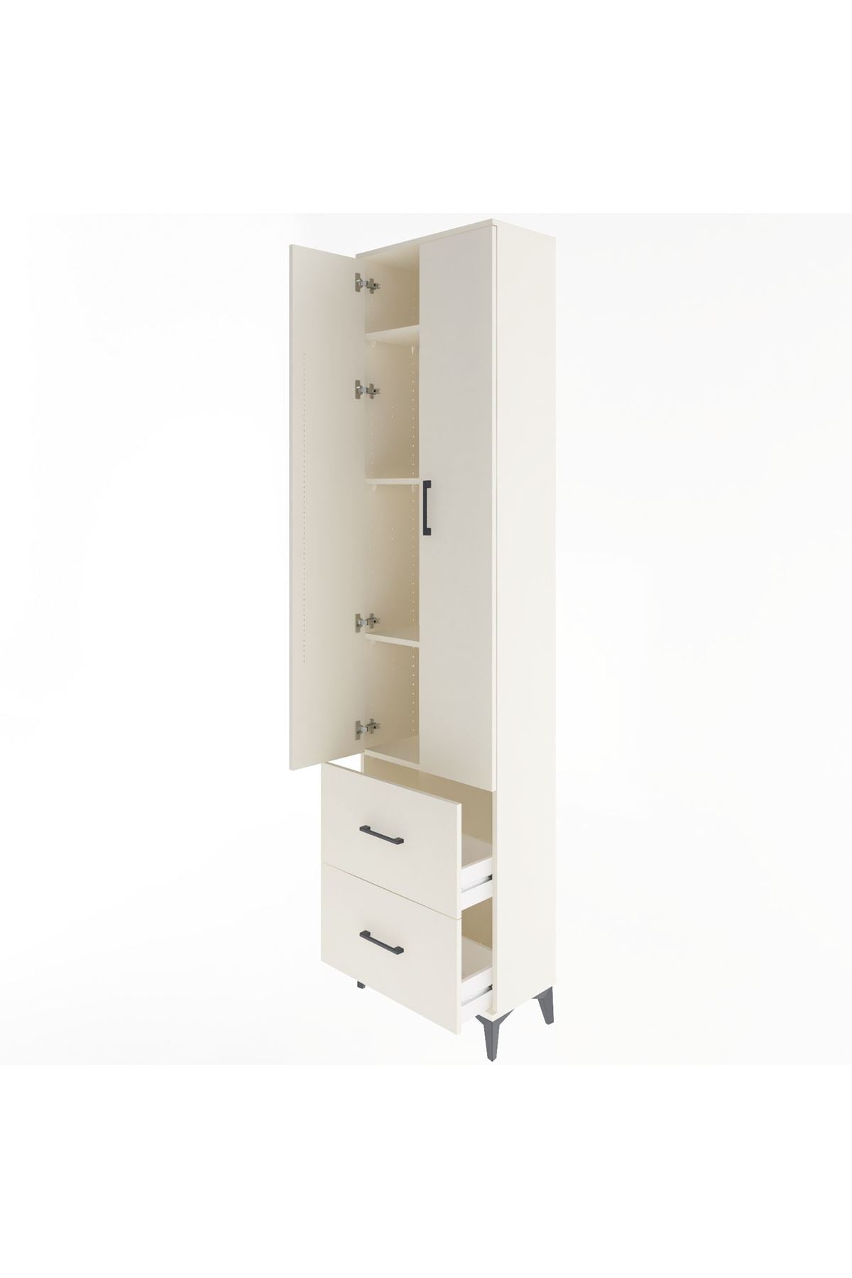 Arges Dolap 4 Raflı 2 Çekmeceli 2 Kapaklı 60x30x243 - S32M051V1A