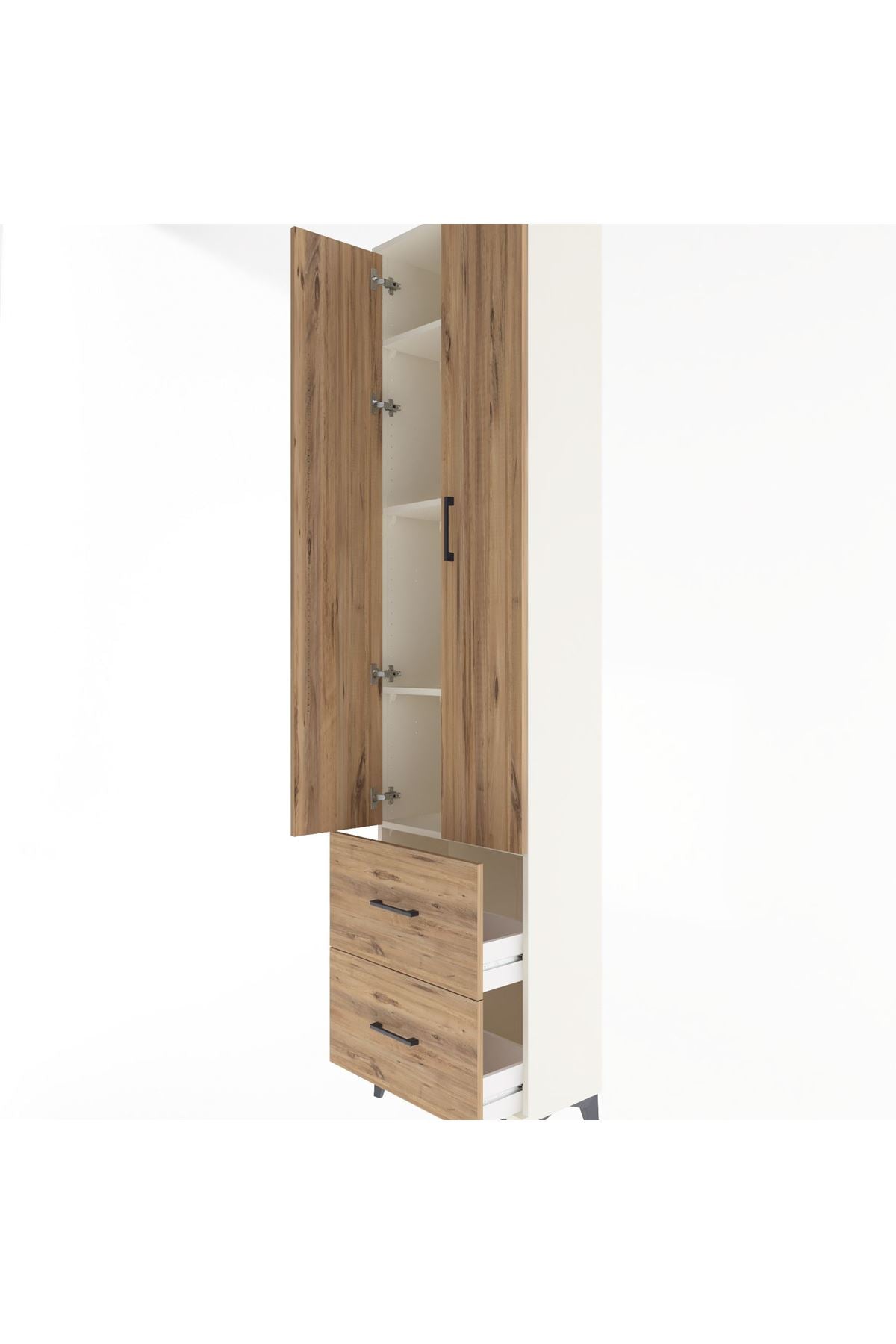 Arges Dolap 4 Raflı 2 Çekmeceli 2 Kapaklı 60x30x243 - S32M051V3A