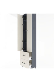 Arges Dolap 4 Raflı 2 Çekmeceli 2 Kapaklı 60x30x243 - S32M051V4A