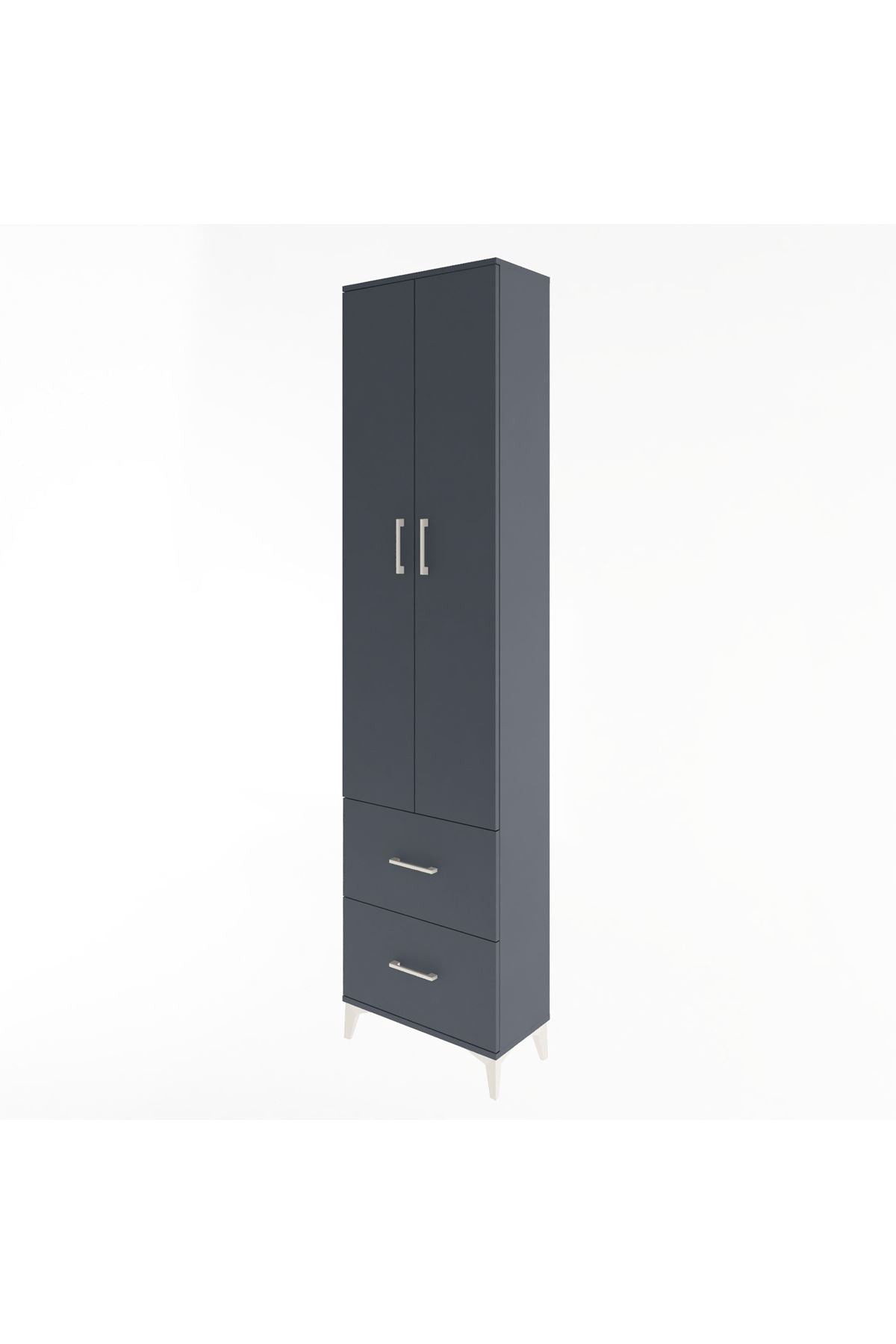Arges Dolap 4 Raflı 2 Çekmeceli 2 Kapaklı 60x30x243 - S32M051V5A