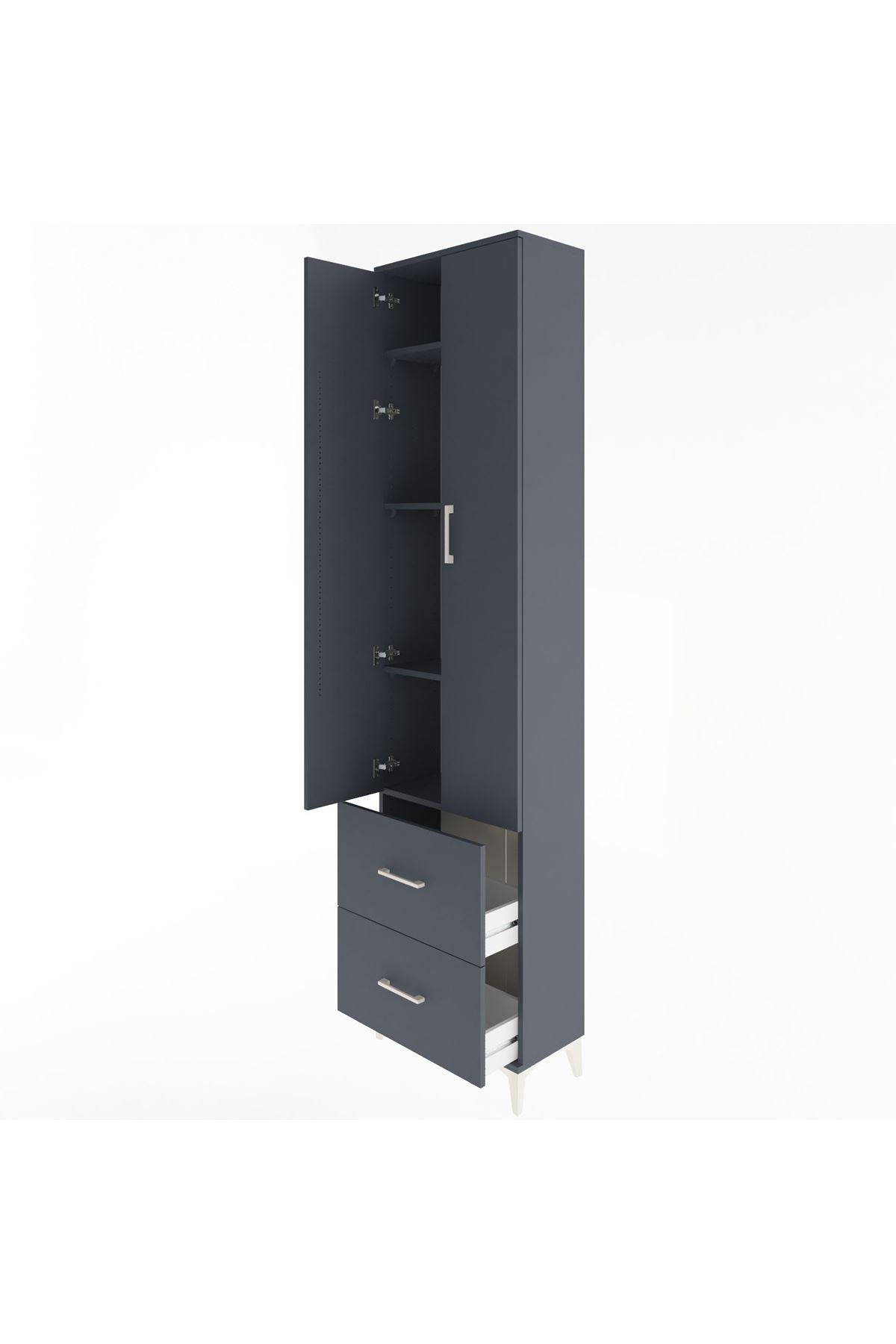 Arges Dolap 4 Raflı 2 Çekmeceli 2 Kapaklı 60x30x243 - S32M051V5A