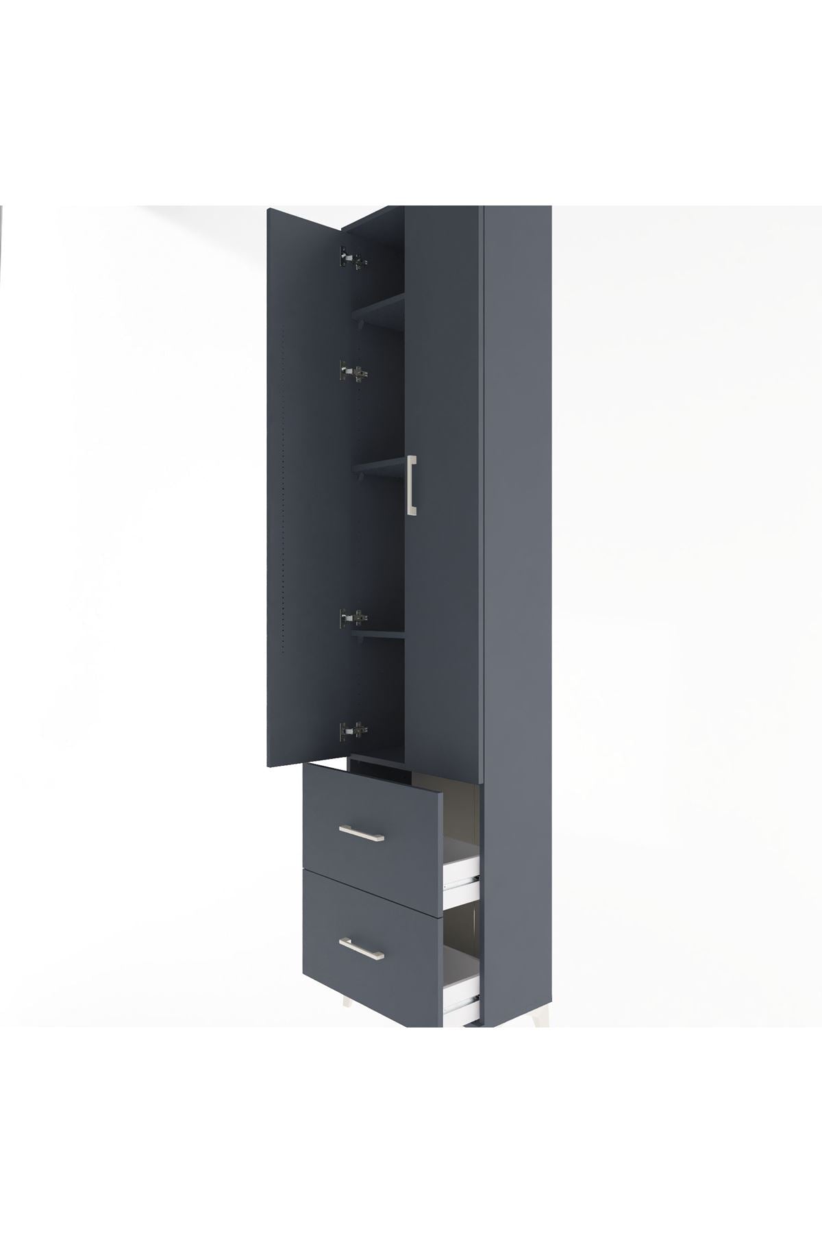 Arges Dolap 4 Raflı 2 Çekmeceli 2 Kapaklı 60x30x243 - S32M051V5A