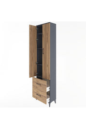 Arges Dolap 4 Raflı 2 Çekmeceli 2 Kapaklı 60x30x243 - S32M051V6A