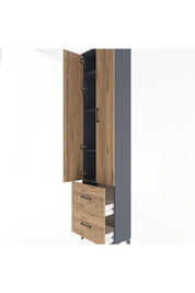 Arges Dolap 4 Raflı 2 Çekmeceli 2 Kapaklı 60x30x243 - S32M051V6A