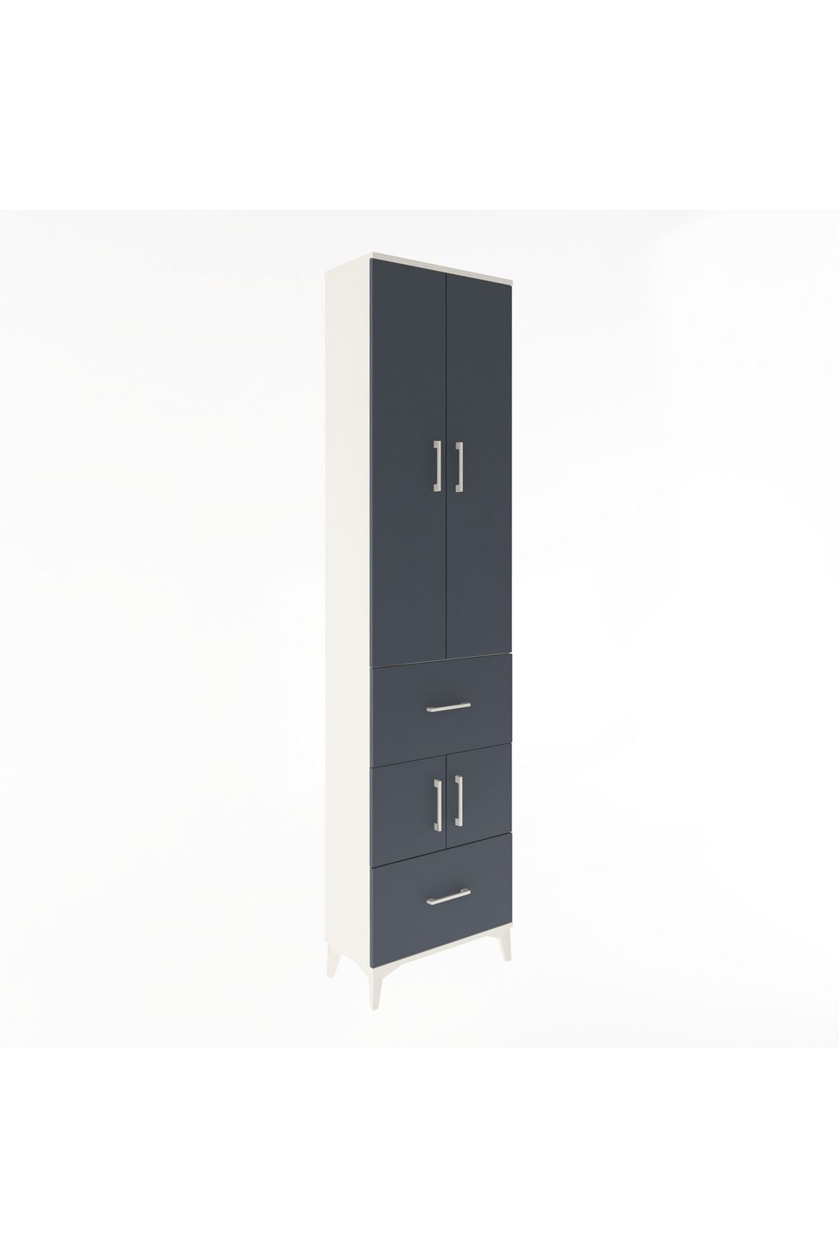 Arges Dolap 5 Raflı 2 Çekmeceli 4 Kapaklı 60x30x243 - S32M052V2A