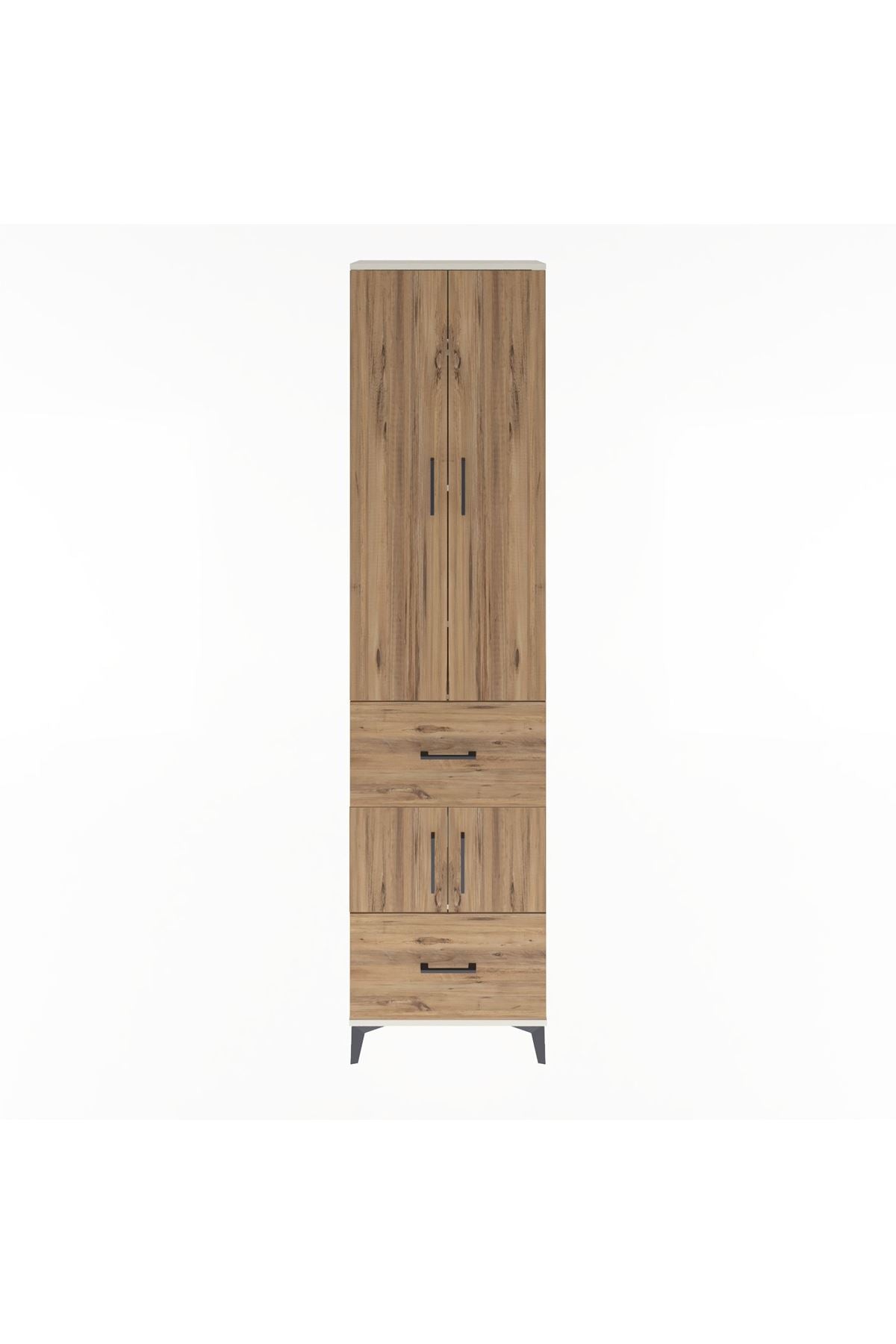 Arges Dolap 5 Raflı 2 Çekmeceli 4 Kapaklı 60x30x243 - S32M052V3A