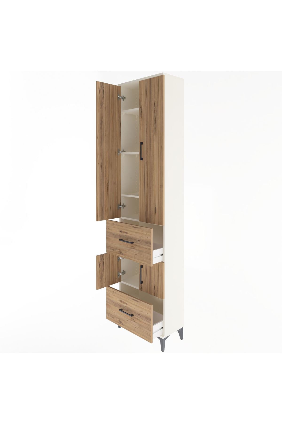 Arges Dolap 5 Raflı 2 Çekmeceli 4 Kapaklı 60x30x243 - S32M052V3A