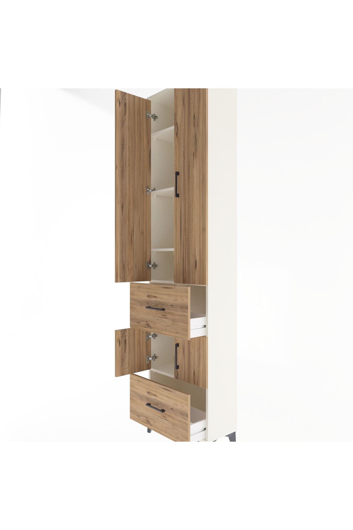 Arges Dolap 5 Raflı 2 Çekmeceli 4 Kapaklı 60x30x243 - S32M052V3A