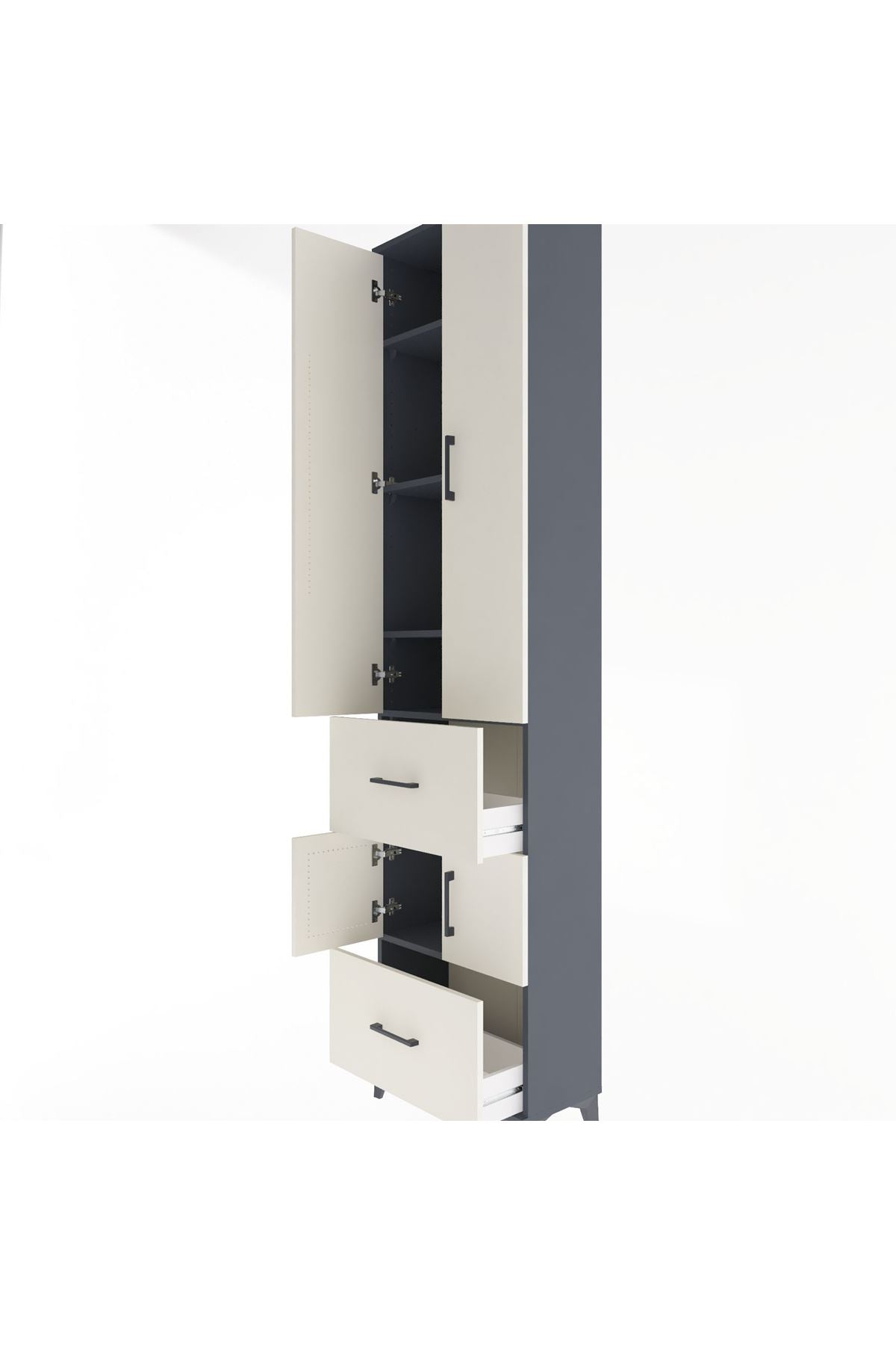 Arges Dolap 5 Raflı 2 Çekmeceli 4 Kapaklı 60x30x243 - S32M052V4A