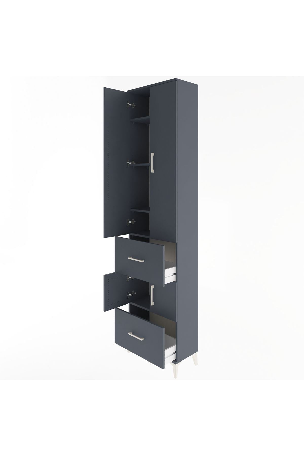 Arges Dolap 5 Raflı 2 Çekmeceli 4 Kapaklı 60x30x243 - S32M052V5A