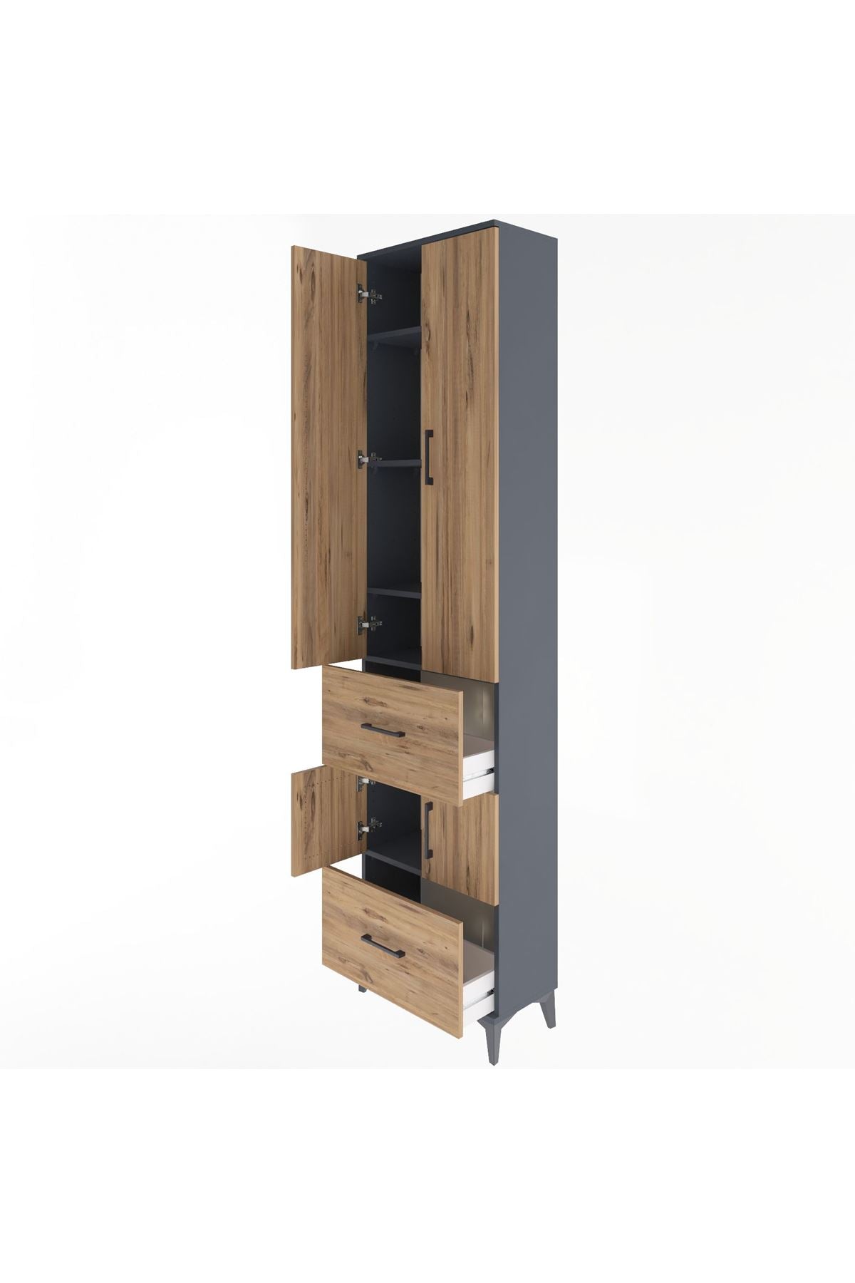 Arges Dolap 5 Raflı 2 Çekmeceli 4 Kapaklı 60x30x243 - S32M052V6A