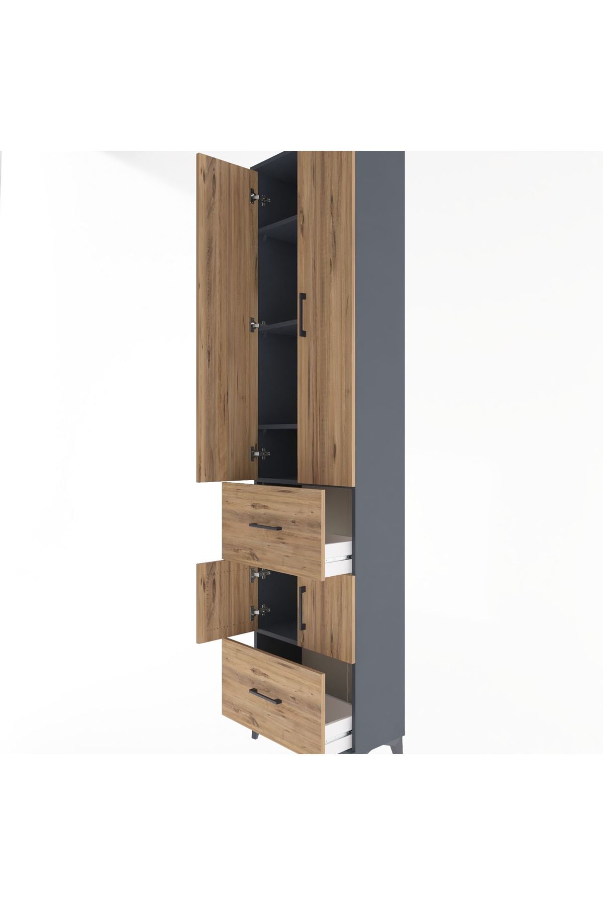 Arges Dolap 5 Raflı 2 Çekmeceli 4 Kapaklı 60x30x243 - S32M052V6A