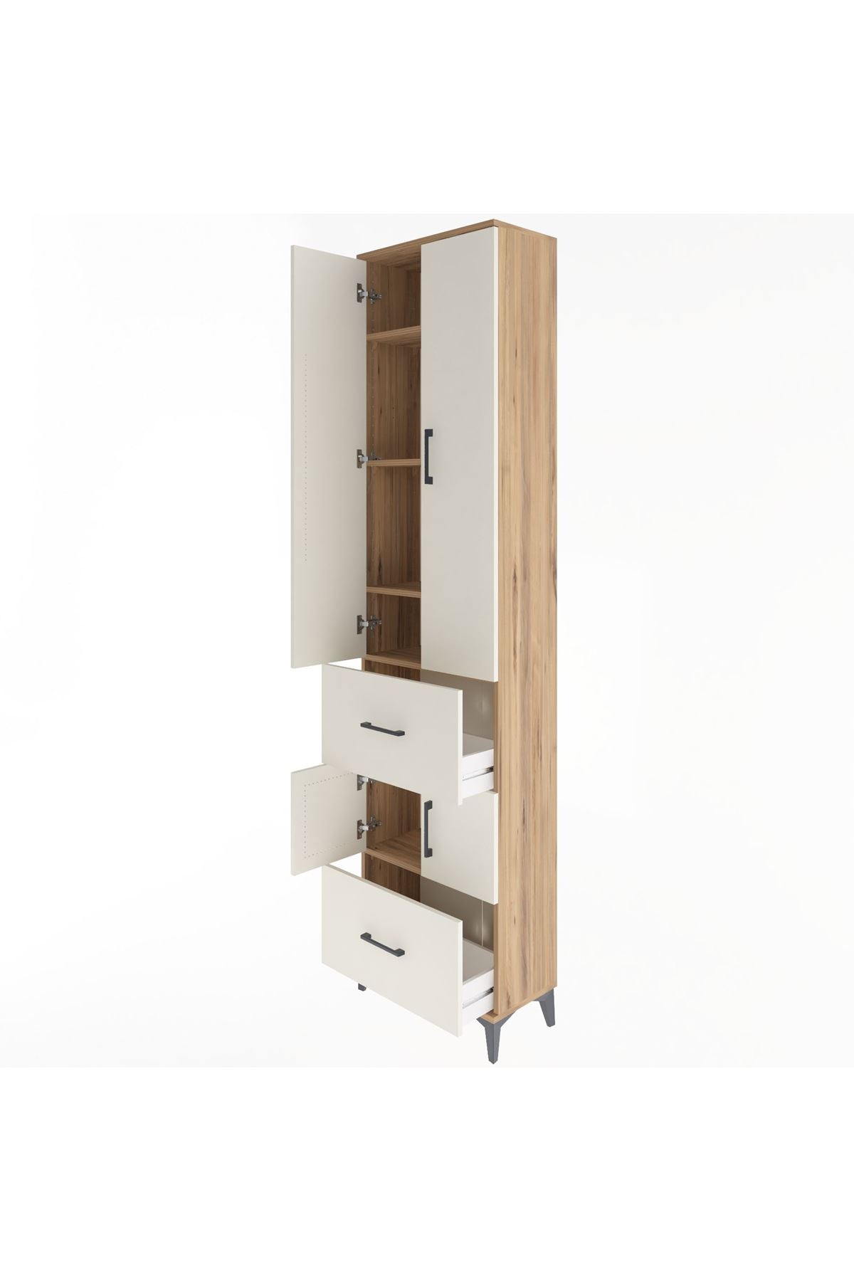 Arges Dolap 5 Raflı 2 Çekmeceli 4 Kapaklı 60x30x243 - S32M052V7A
